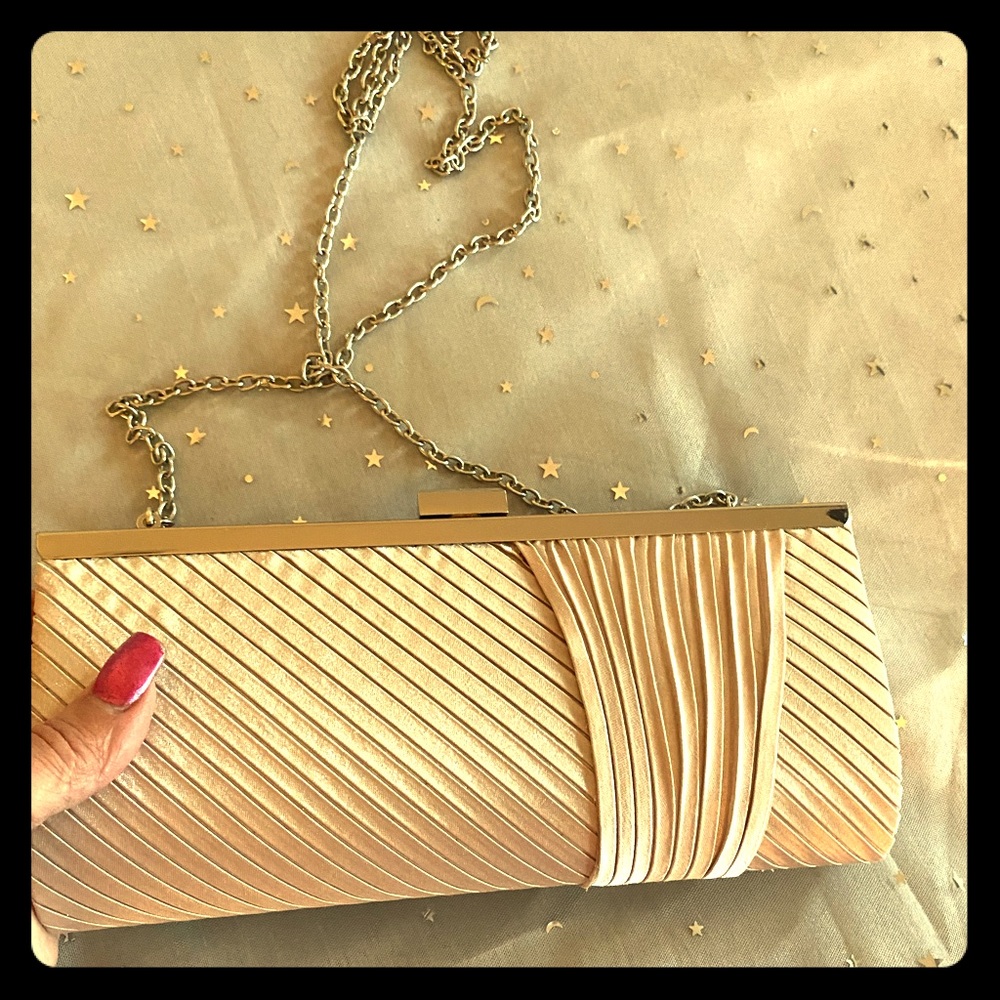 Cream classy color satin purse or hand bag